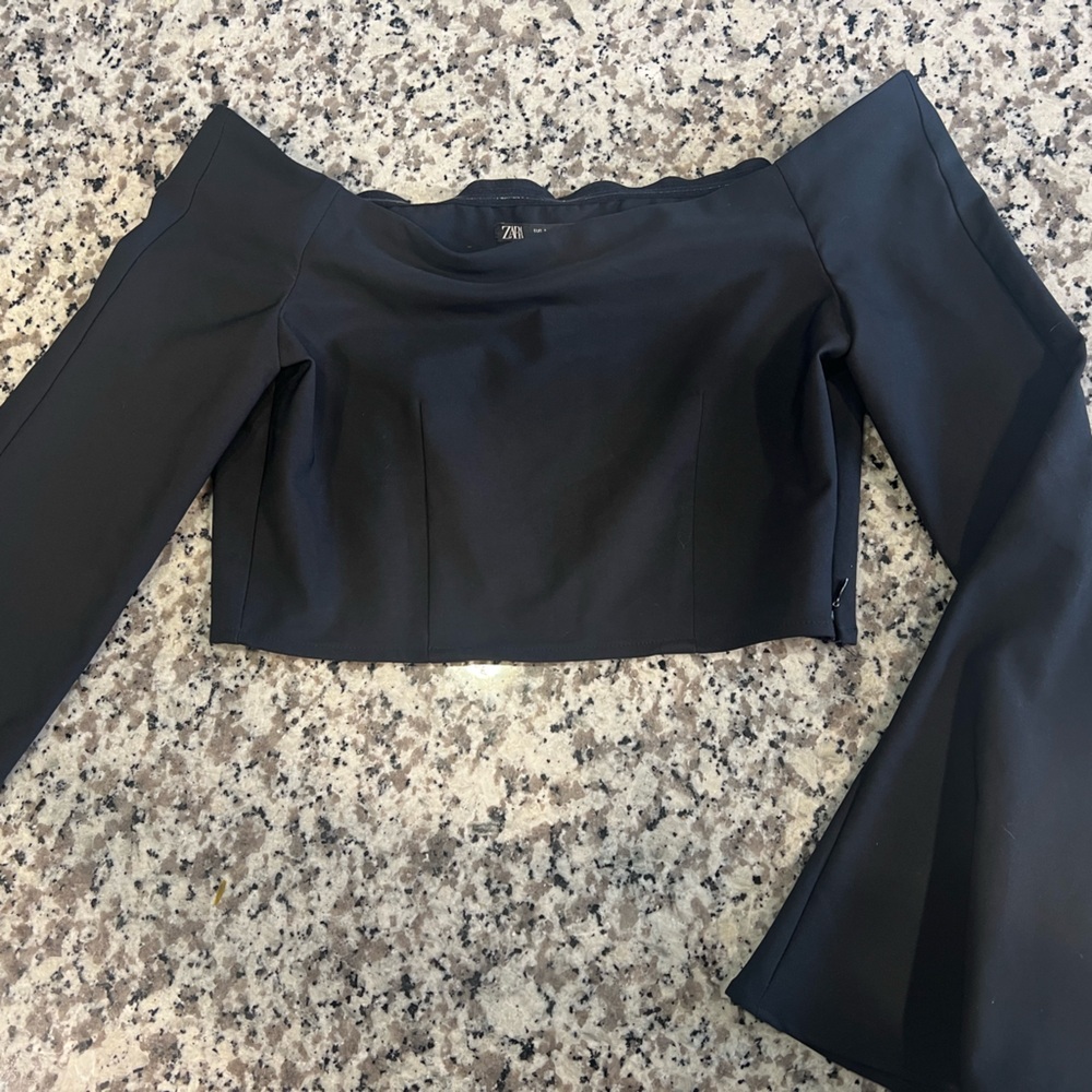 Zara Black Long Sleeve Top